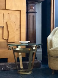 Image 4 of Brass and Glass Side Table in Art Deco Style, 20th Century European