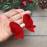 Image 1 of Bow Shaped Christmas Tree Decoration 
