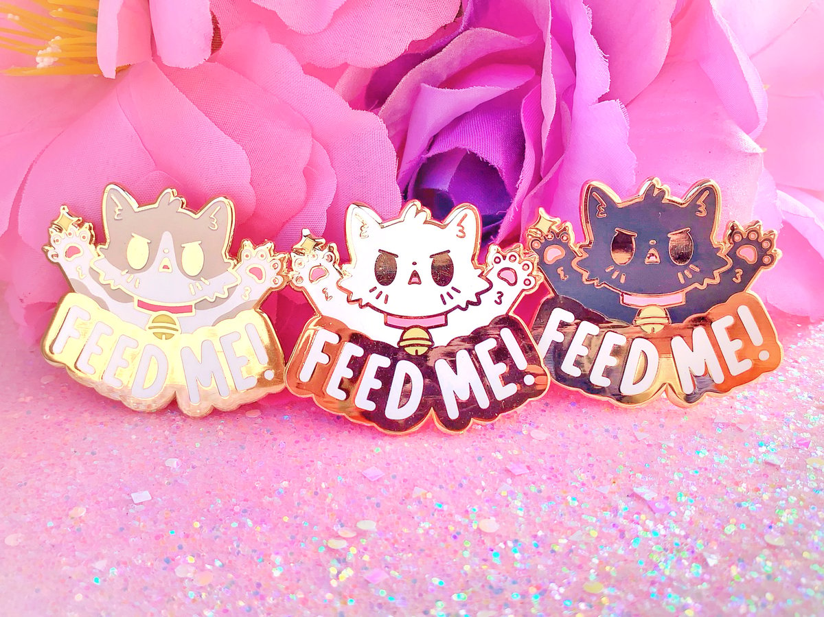 Image of Feed Me Cat Pin