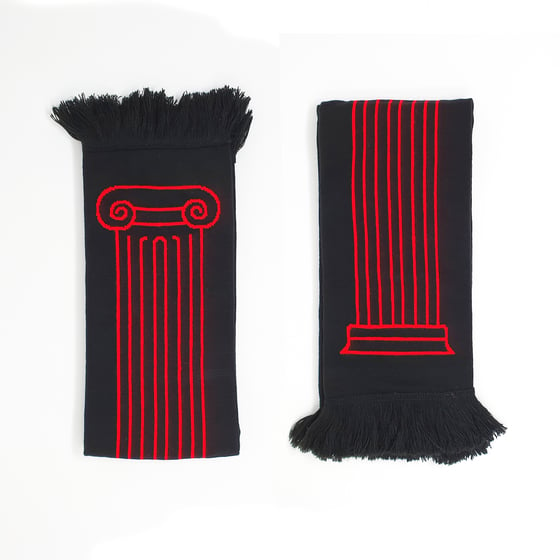 Image of Column Scarf - Red on Black