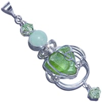 Image 1 of Terminated Peridot Cathedral Crystal Handmade Pendant 