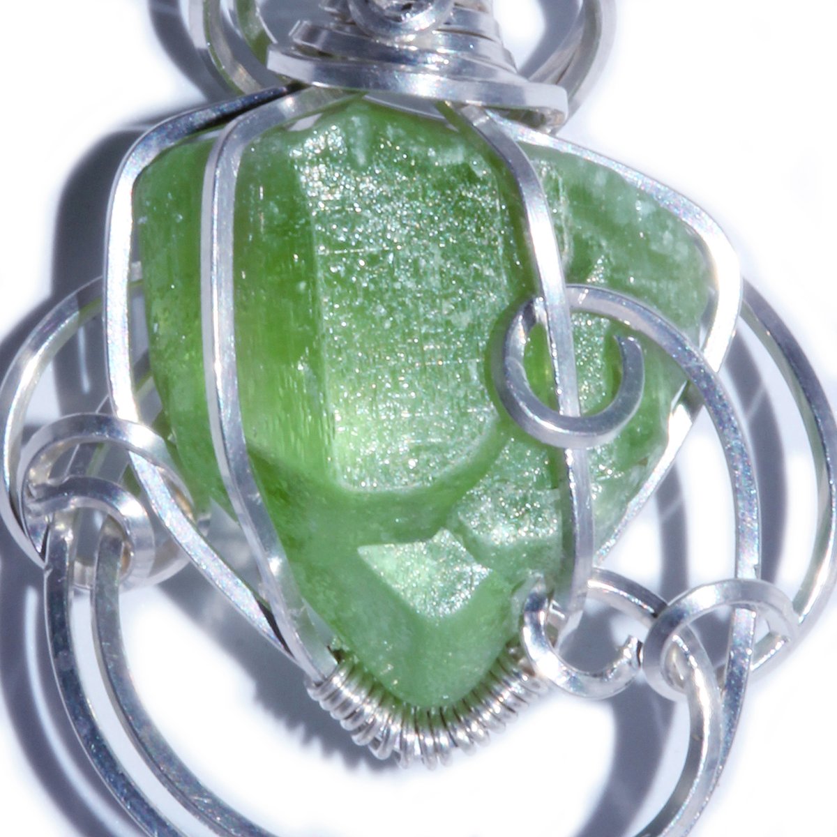 Terminated Peridot Cathedral Crystal Handmade Pendant 