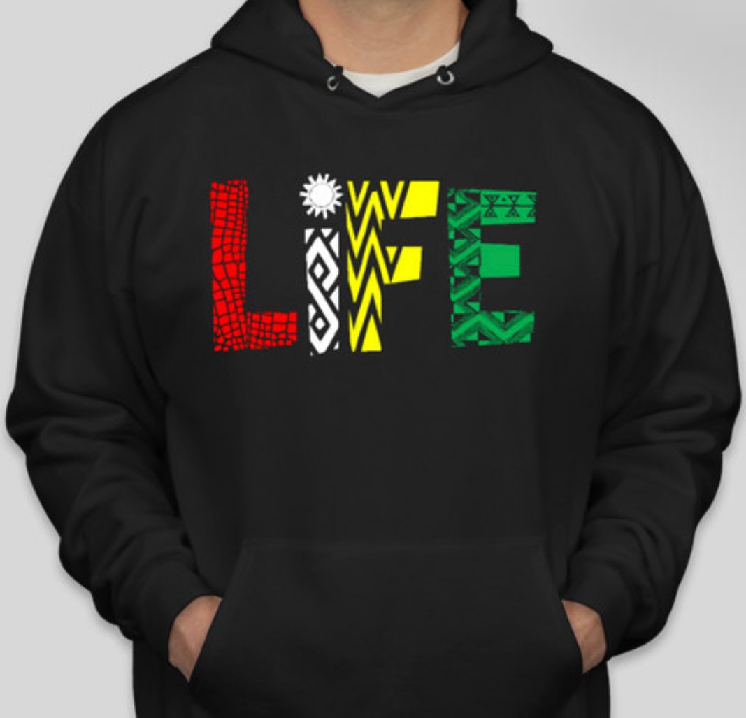 Image of Black Multi-Color LIFE Hoodie