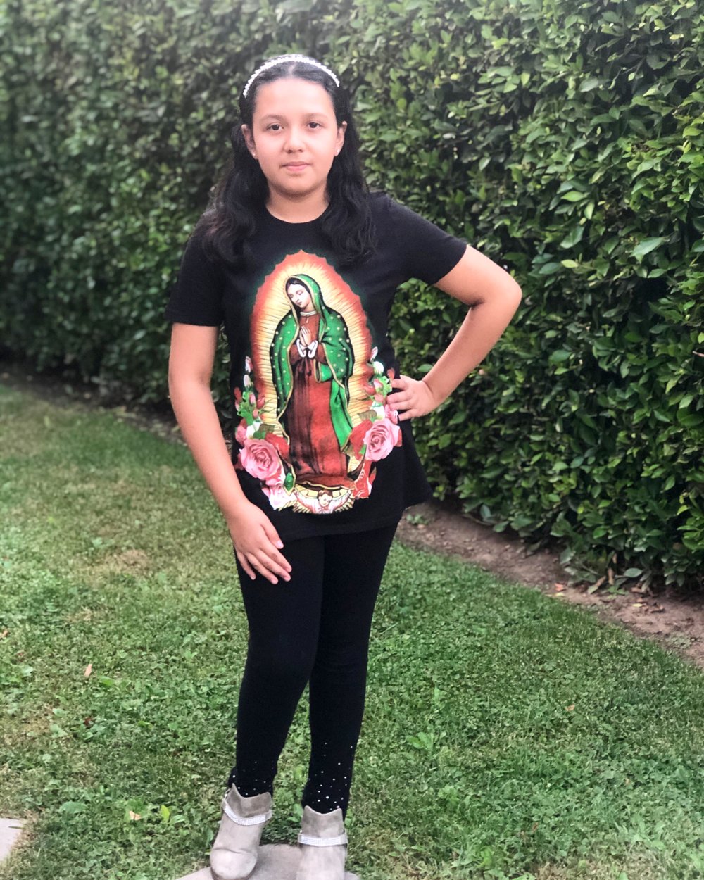 Virgencita-Flores ~Adult & Teen T-Shirt