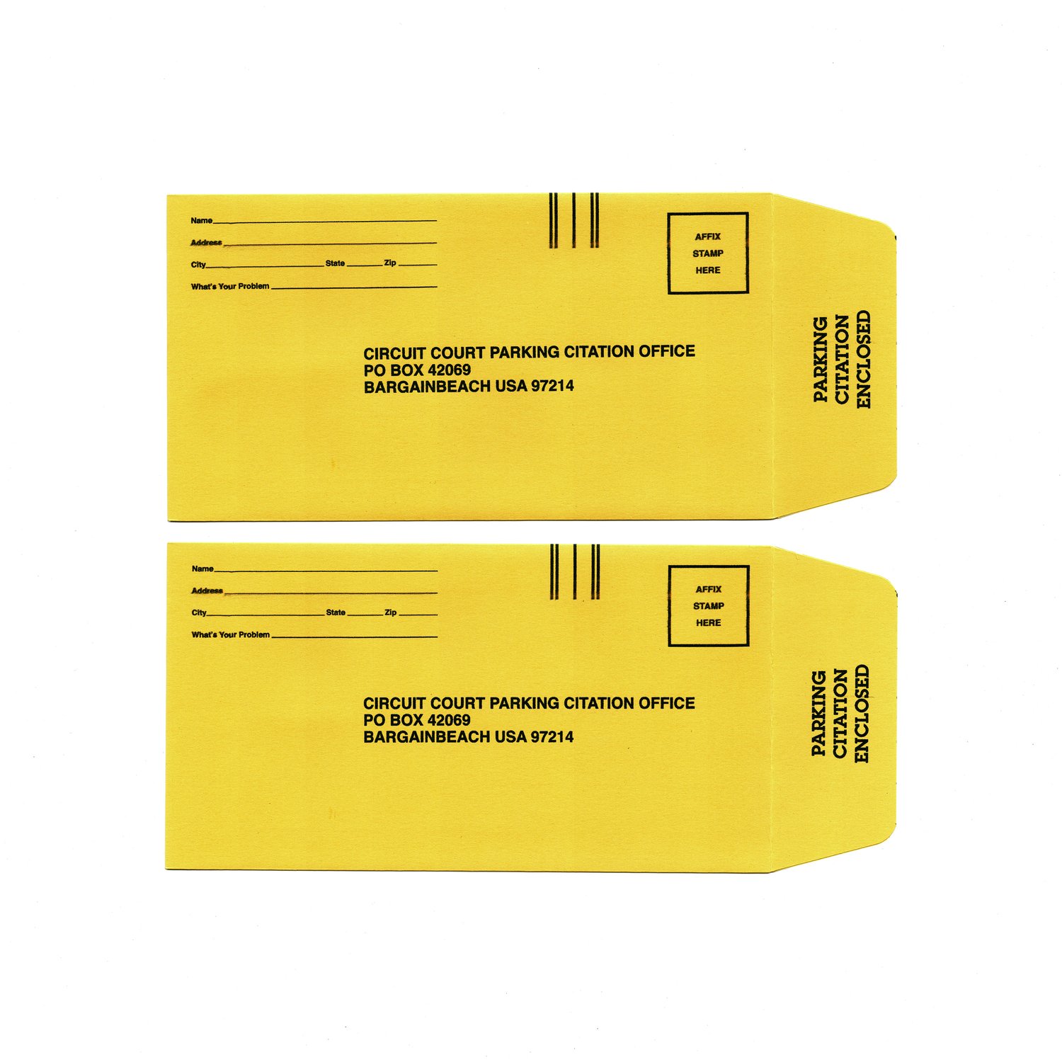 Image of Fake Citation Envelopes