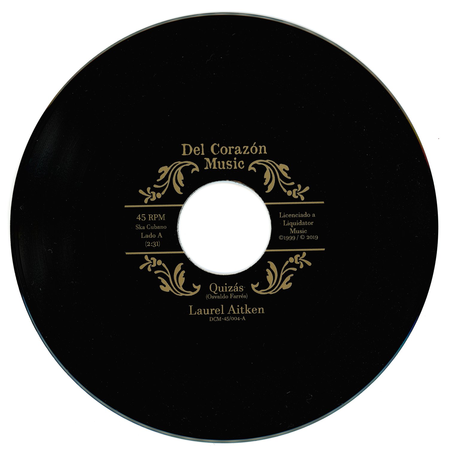 Image of Laurel Aitken (45rpm) - "Quizás / Negro" **w/ jukebox strip