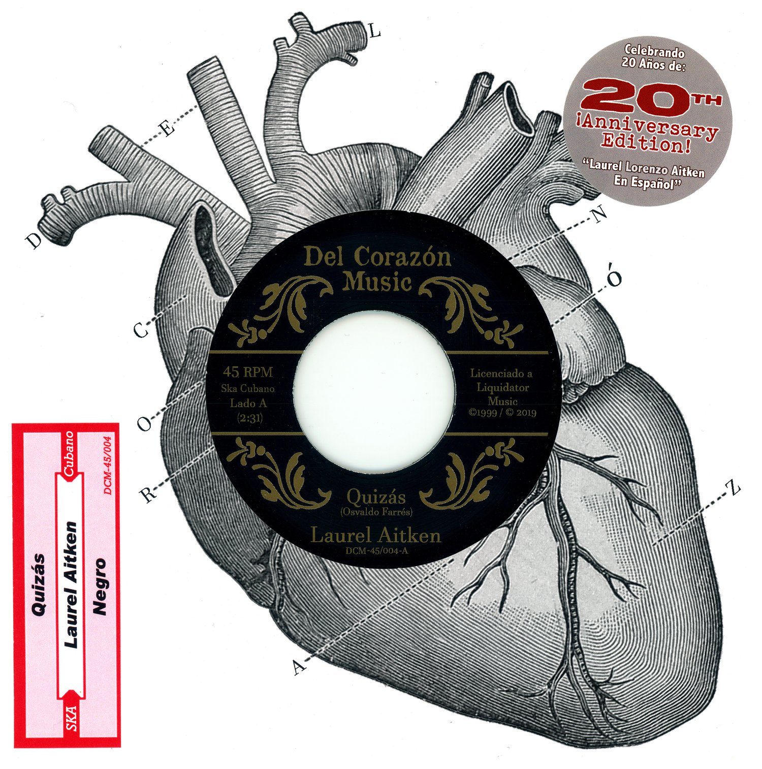 Image of Laurel Aitken (45rpm) - "Quizás / Negro" **w/ jukebox strip