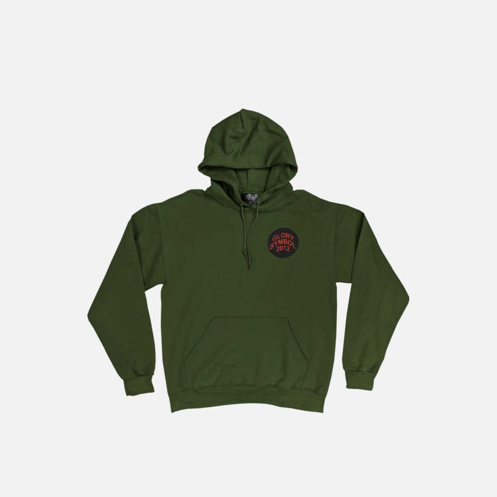 Image of OLD E LOGO HOODIE - FOREST GREEN PULLOVER