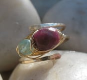 Image of Ruby and Apatite Gold Filled Wire Wrapped Ring