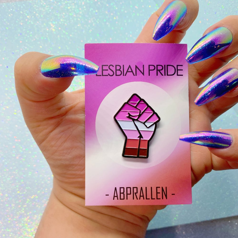 Image of Lesbian Pride Pink Flag Enamel Pin
