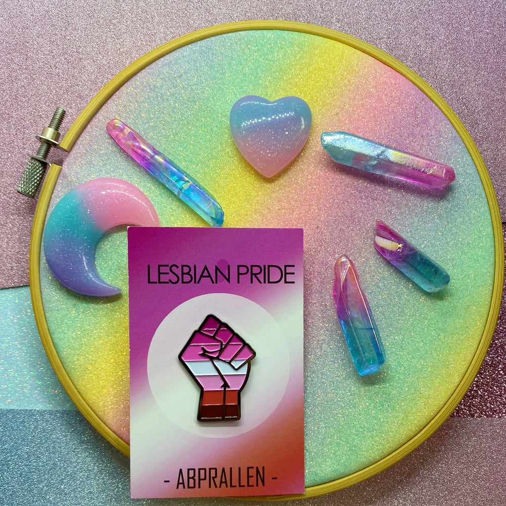 Image of Lesbian Pride Pink Flag Enamel Pin