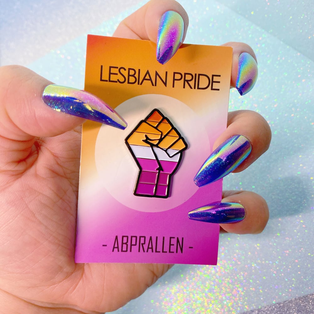 Image of Lesbian Pride Orange & Pink Enamel Pin