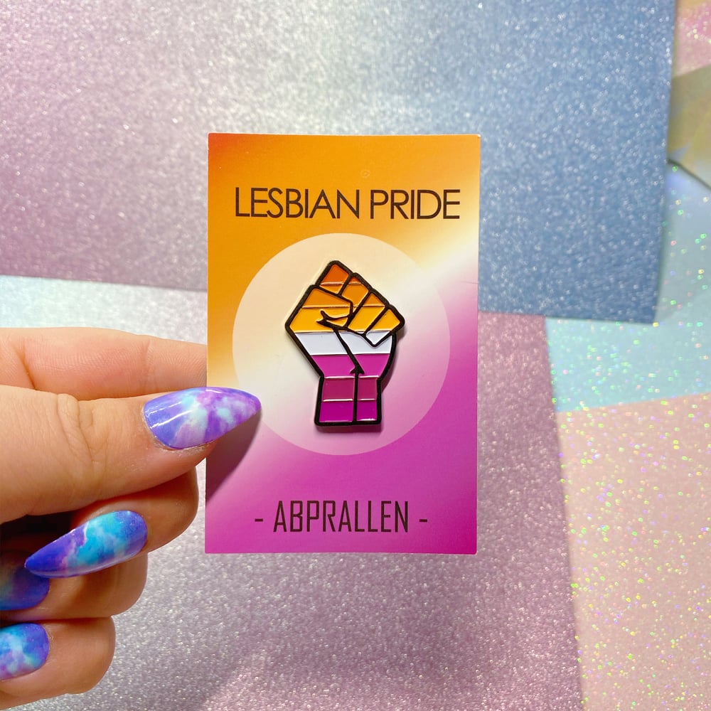 Image of Lesbian Pride Orange & Pink Enamel Pin