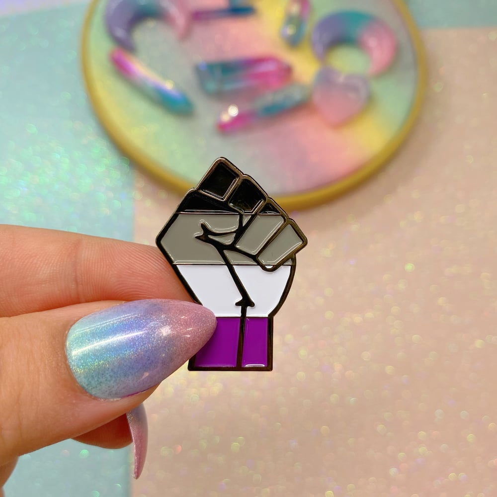 Image of Asexual Pride Flag Enamel Pin