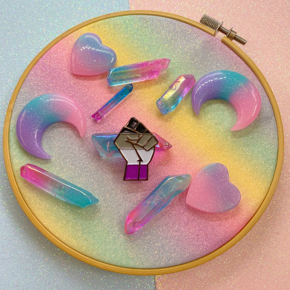 Image of Asexual Pride Flag Enamel Pin