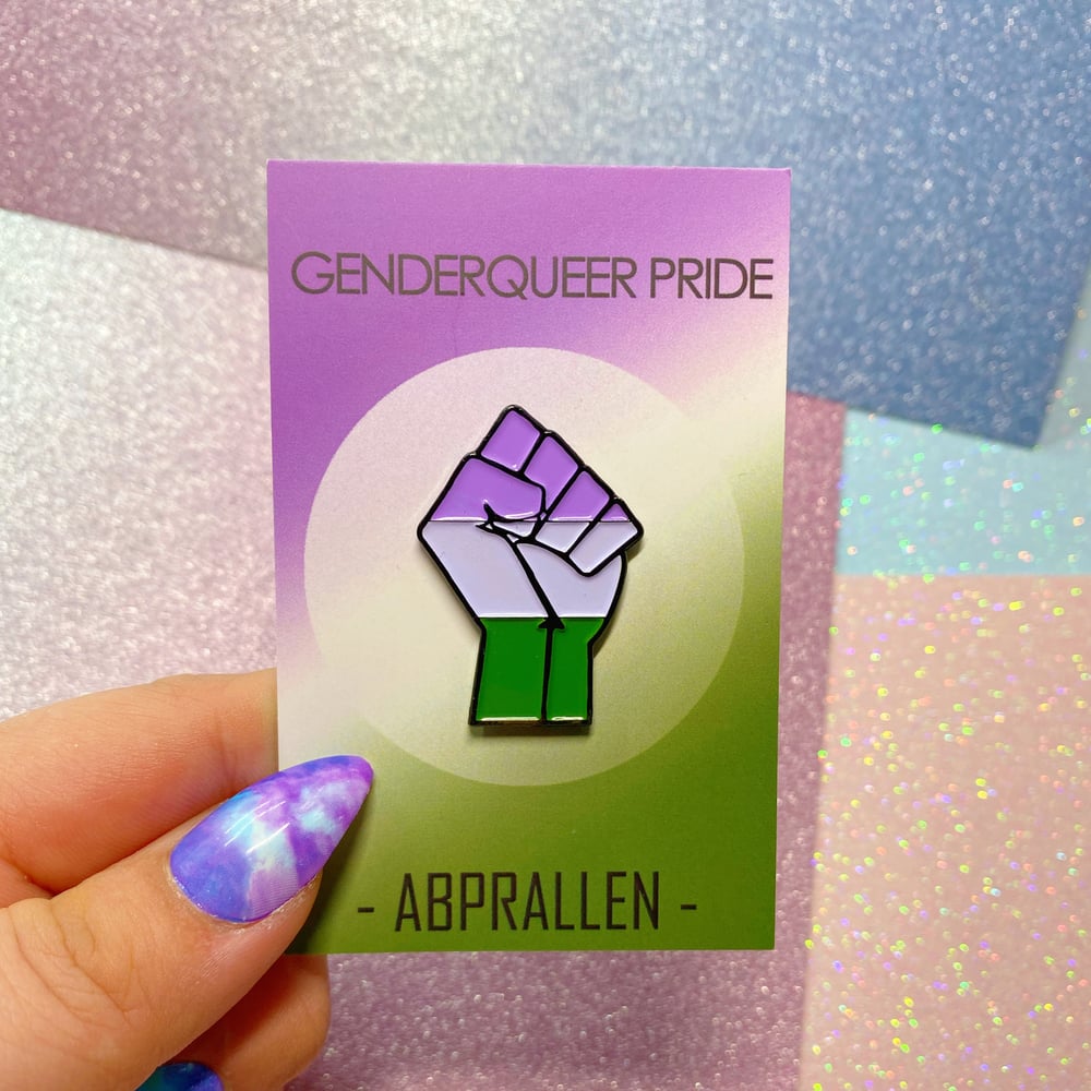 Image of Genderqueer Pride Flag Enamel Pin