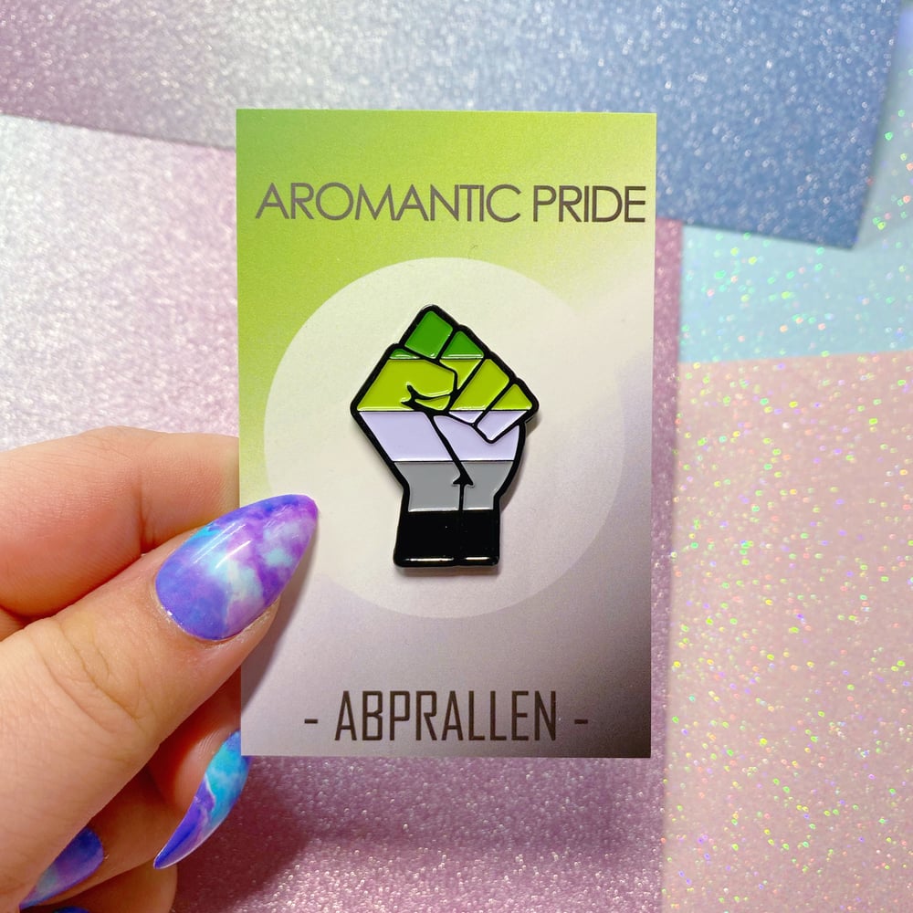 Image of Aromantic Pride Flag Enamel Pin
