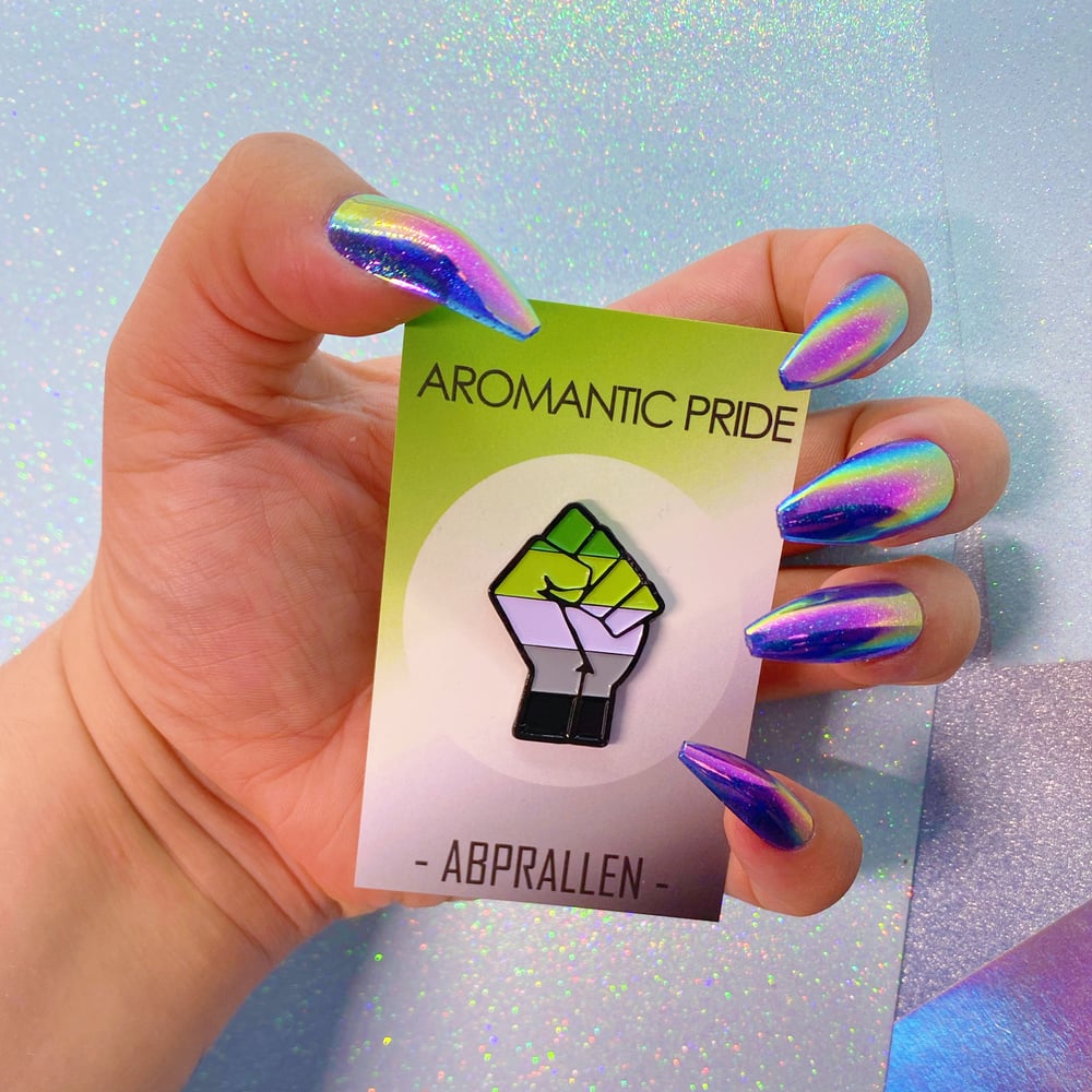 Image of Aromantic Pride Flag Enamel Pin