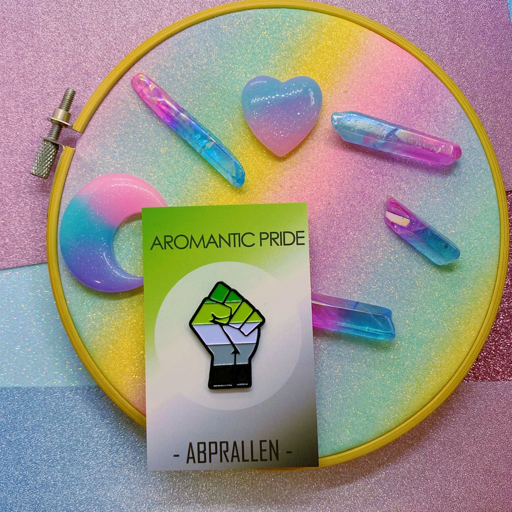 Image of Aromantic Pride Flag Enamel Pin