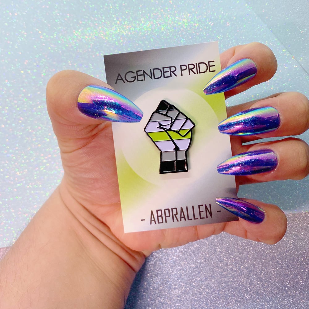 Image of Agender Pride Flag Enamel Pin