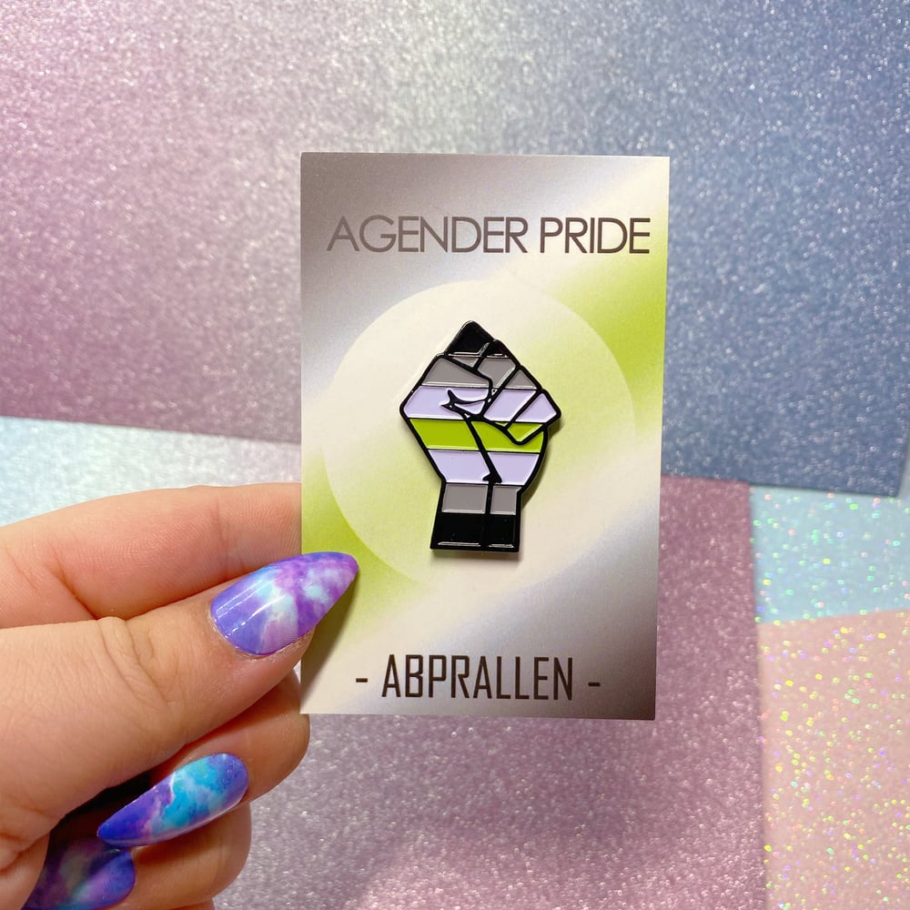 Image of Agender Pride Flag Enamel Pin