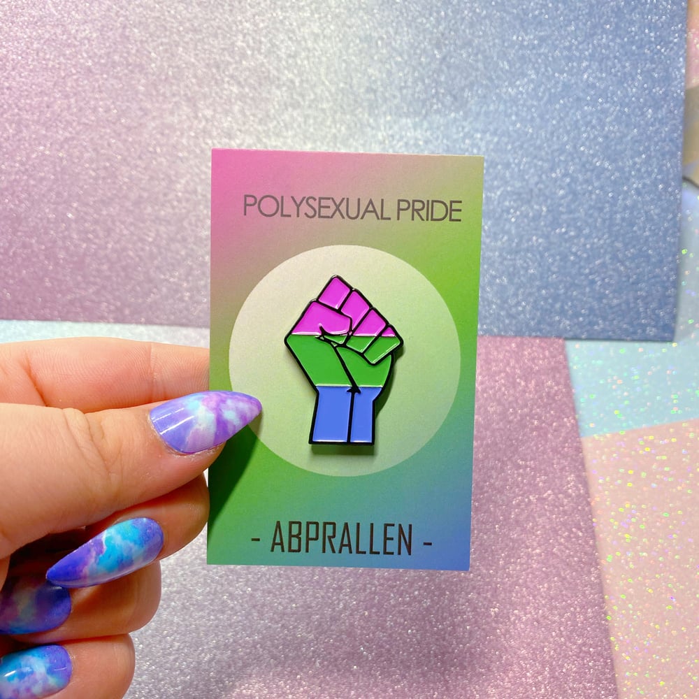 Image of Polysexual Pride Flag Enamel Pin