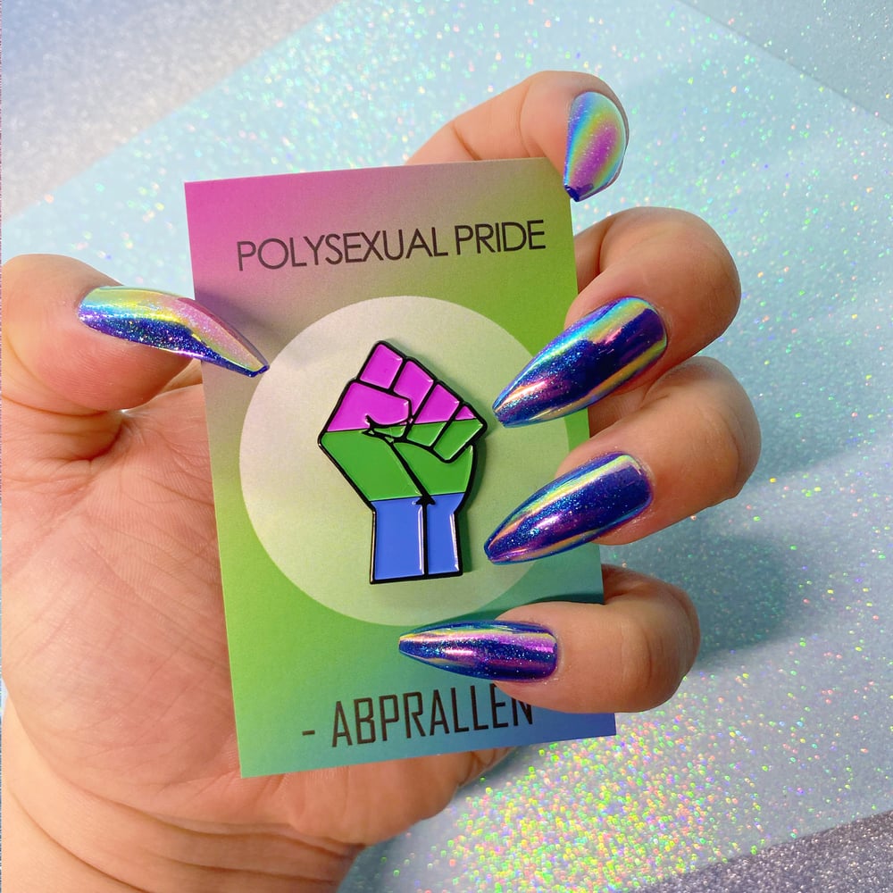 Image of Polysexual Pride Flag Enamel Pin