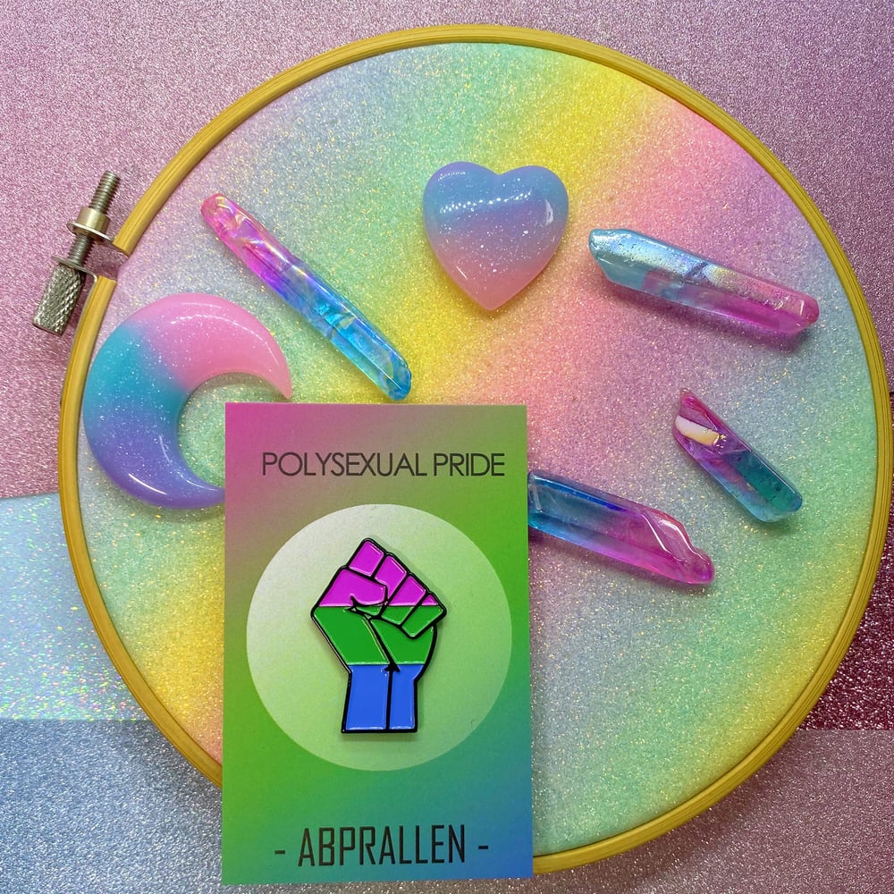 Image of Polysexual Pride Flag Enamel Pin