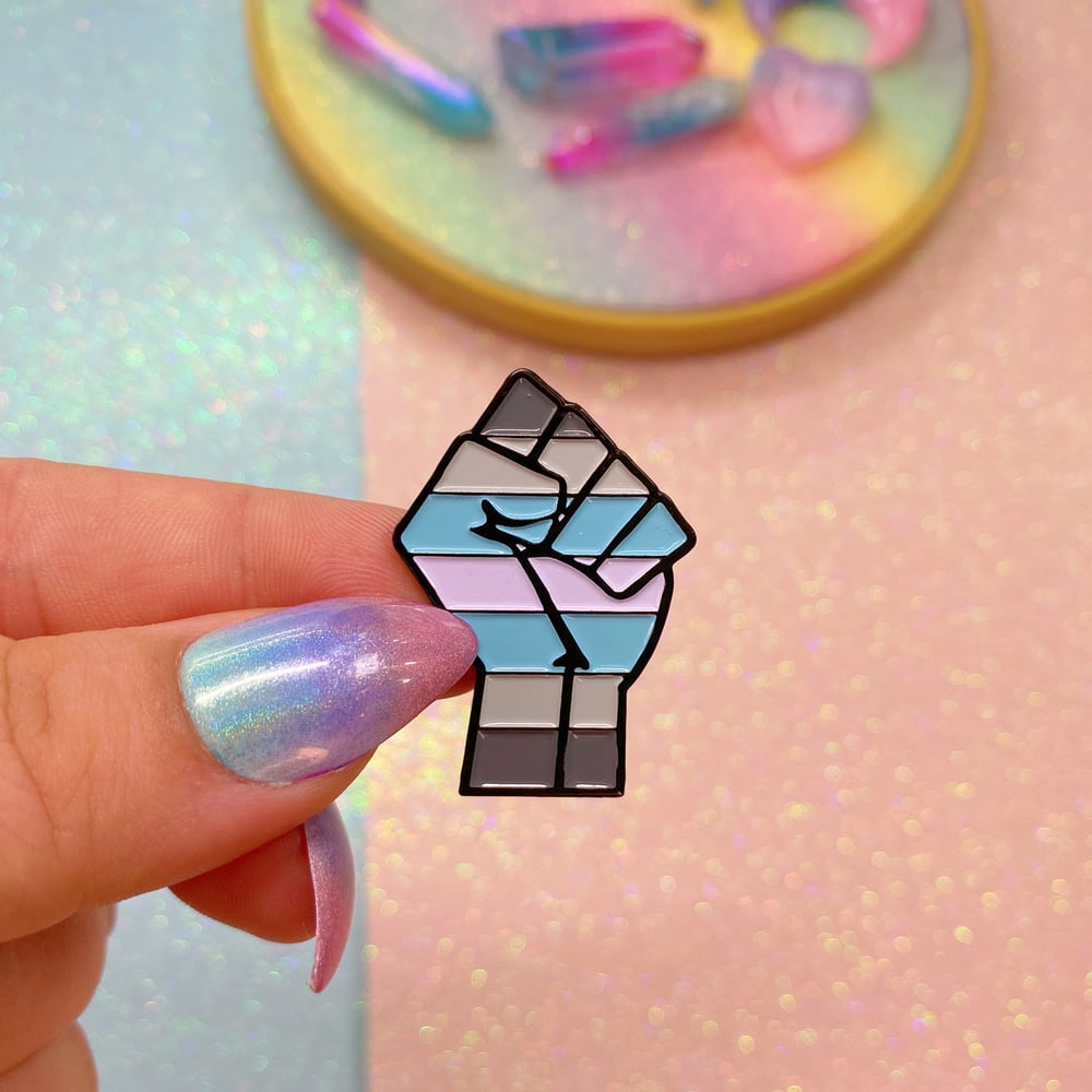 Image of Demiboy Pride Flag Enamel Pin