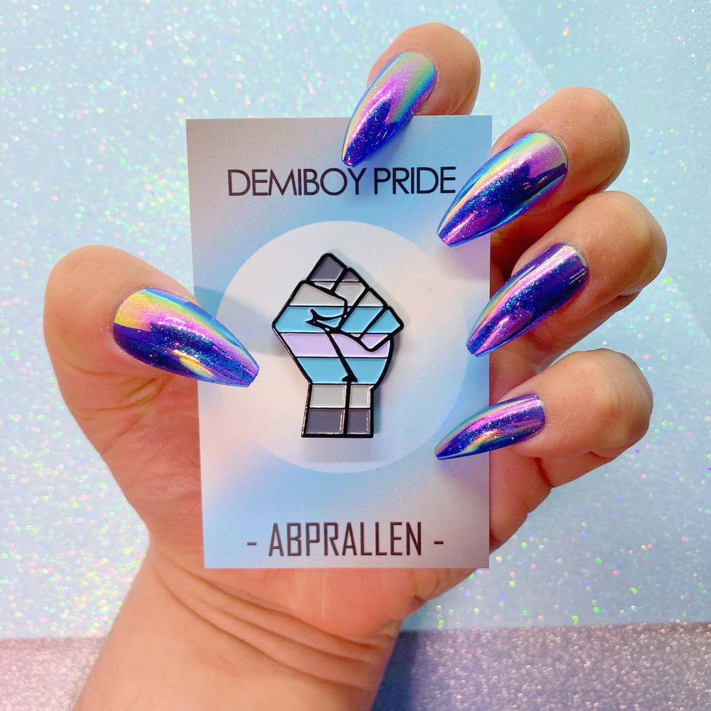 Image of Demiboy Pride Flag Enamel Pin