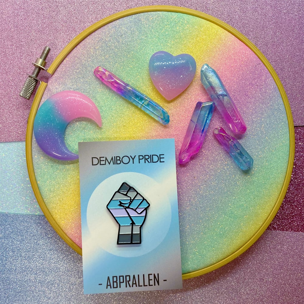 Image of Demiboy Pride Flag Enamel Pin