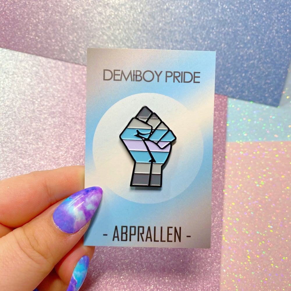 Image of Demiboy Pride Flag Enamel Pin