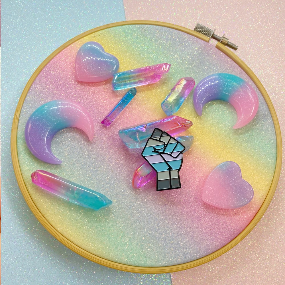 Image of Demiboy Pride Flag Enamel Pin