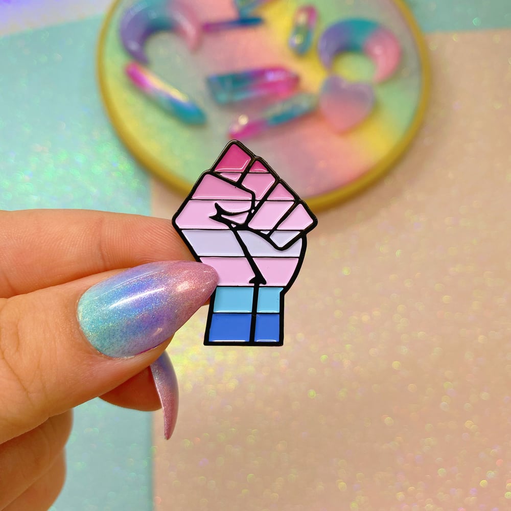 Image of Bigender Pride Flag Enamel Pin