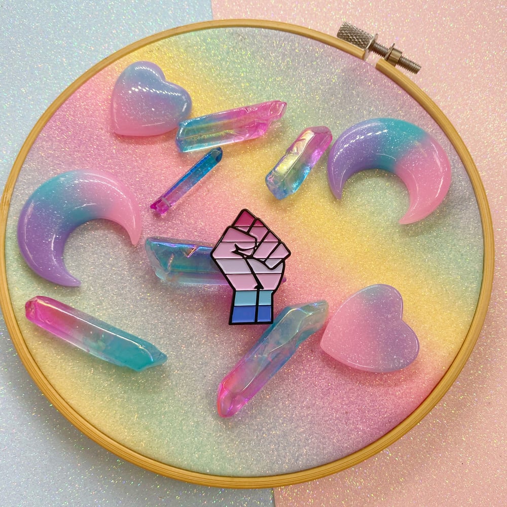 Image of Bigender Pride Flag Enamel Pin