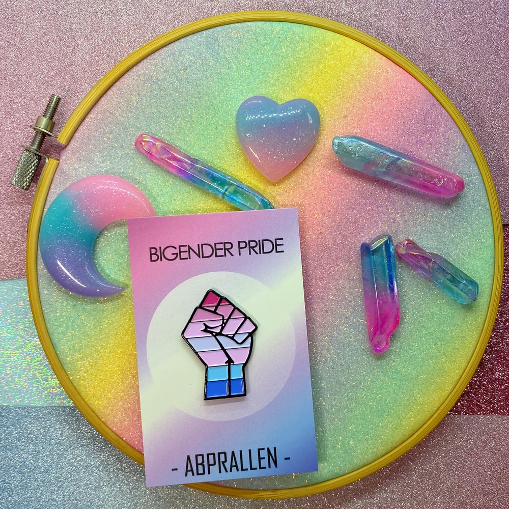 Image of Bigender Pride Flag Enamel Pin