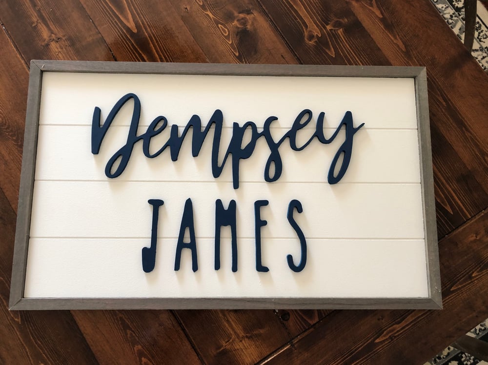 Image of Framed shiplap name sign 