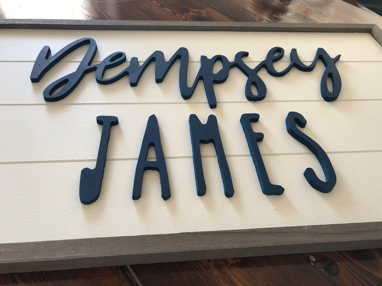 Image of Framed shiplap name sign 