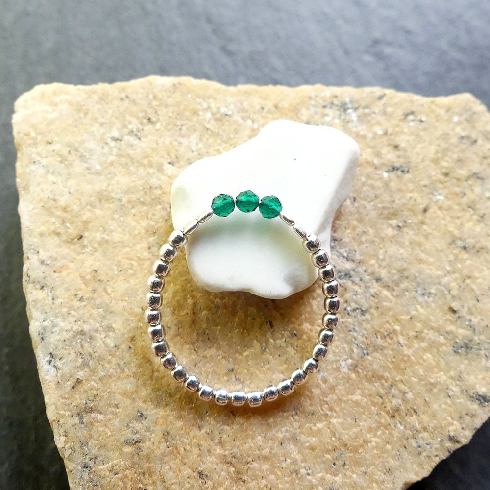 Image of Bague Pierre Vert "EMERAUDE"