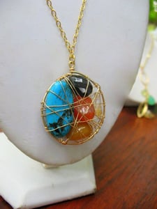 Image of Multi-Stone Caged Pendant