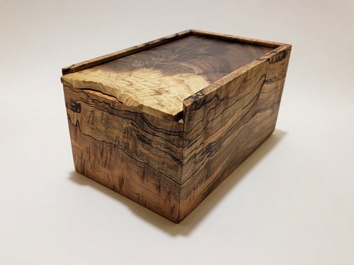 Image of Walnut and Spalted Hard Maple Slide Top Box