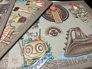 Image of 11”x14” Disney Tiki 6 Sheet Flash (Std Cardstock) Set with line stencil sheets 