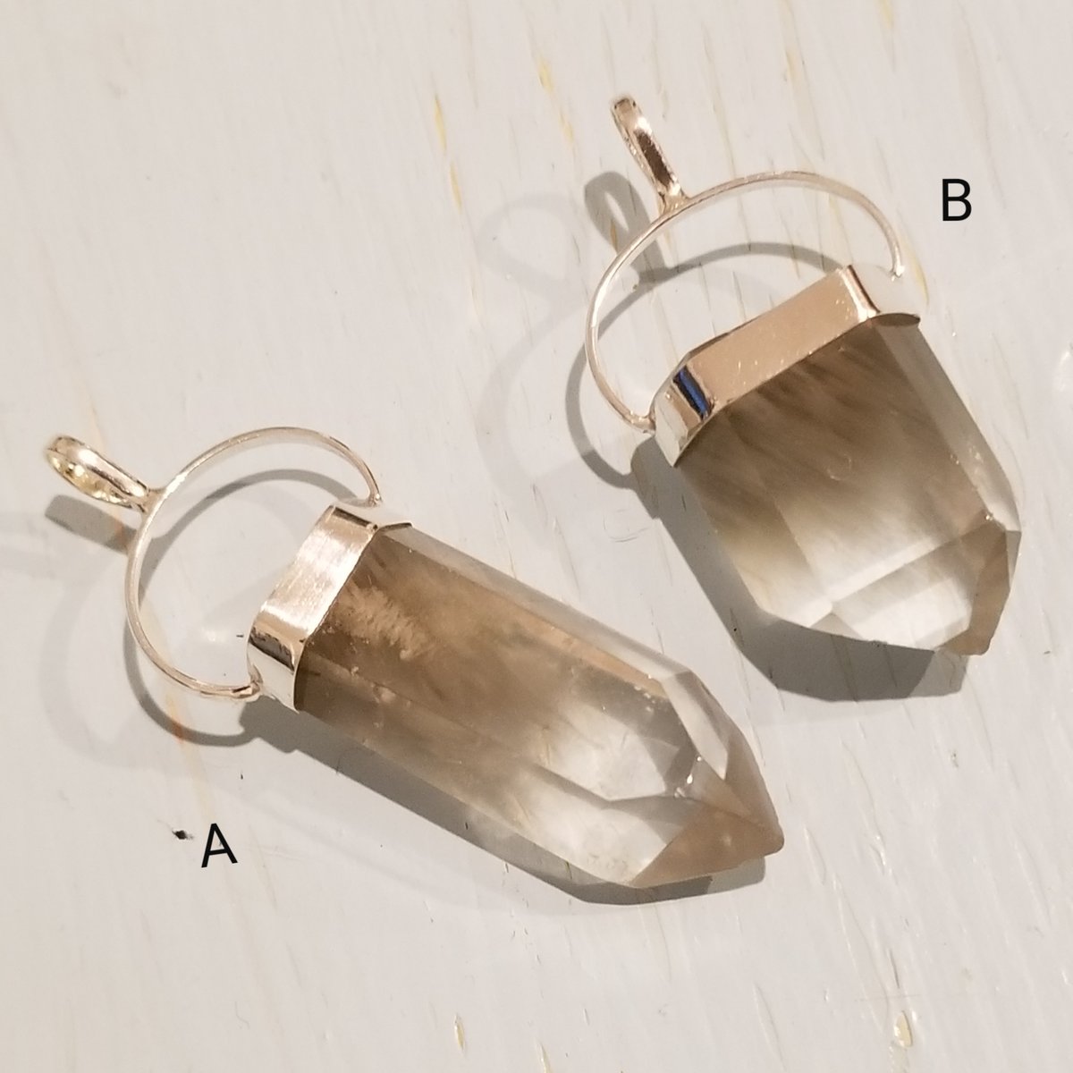 Image of Actinolite and Quartz Pendant in Sterling Silver