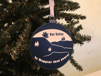 Image of Acrylic "Our Valley is Happier" Ornament
