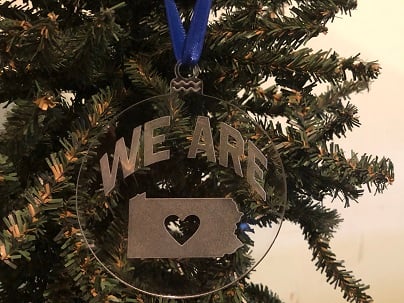 Image of Clear Acrylic "We Are" Ornament