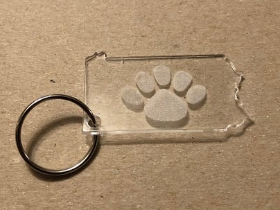 Image of Clear Acrylic Lion's Paw Keychain