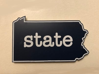Image of Acrylic PA "state" Magnet
