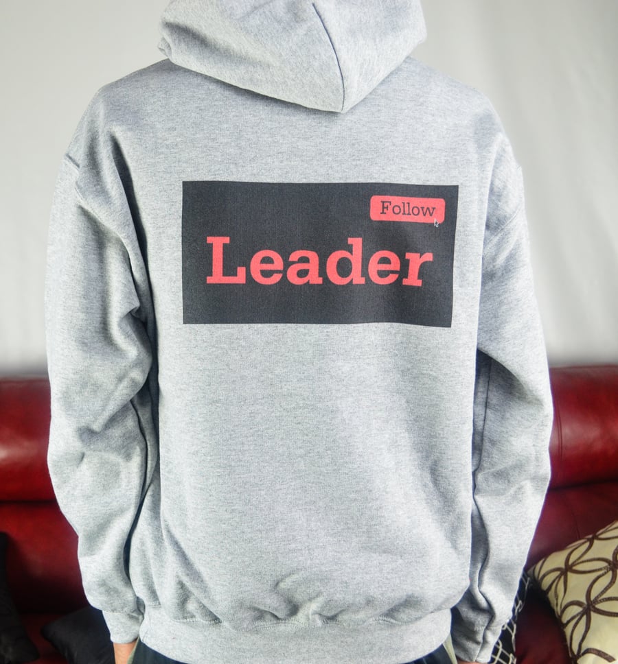 Image of Follow the Leader Sports Grey Hoodie ( black, red)