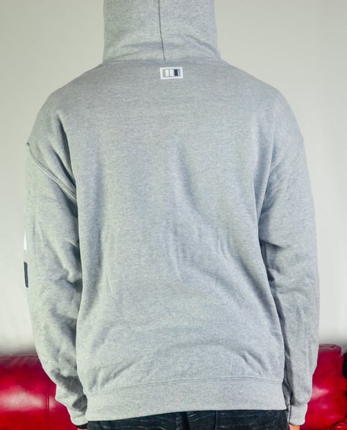 Image of [Stay Focused} Grey Hoodie ( white, black)