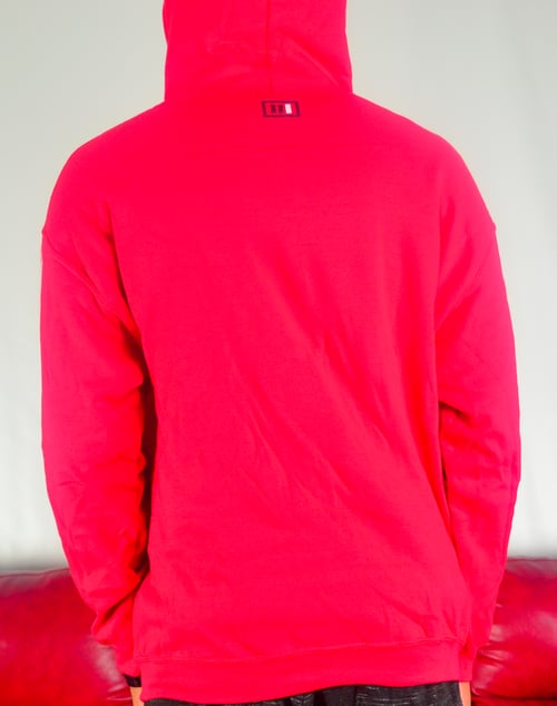 Image of [Stay Focused} Red Hoodie (black, white)